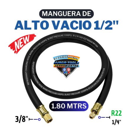 MANGUERA DE ALTO VACIO 1/2" 1.80 MTRS