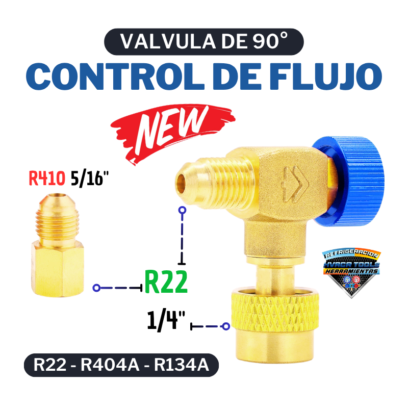 VALVULA CONTROL DE FLUJO 90° R22 HONGSEN HS-2222A