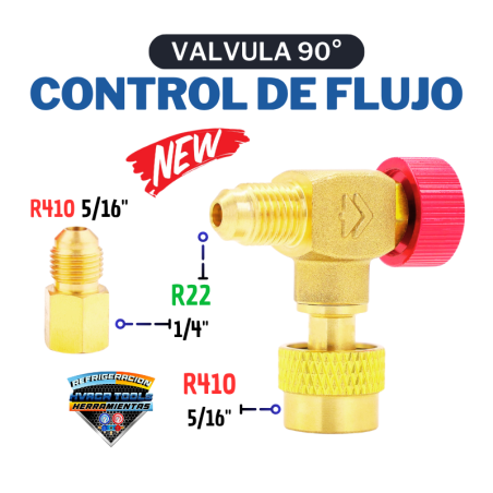 VALVULA CONTROL DE FLUJO 90° R410 R32 HONGSEN HS-2221A