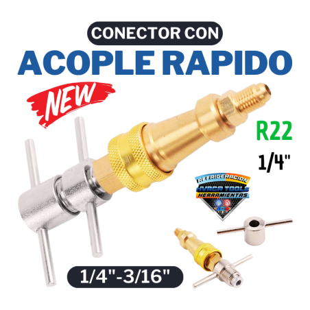 CONECTOR CON ACOPLE RAPIDO DE 1/4"-3/16"