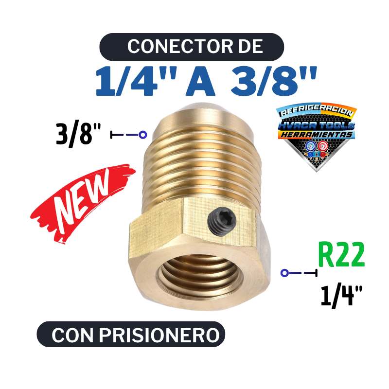 CONECTOR 1/4" - 3/8" CON PRISIONERO