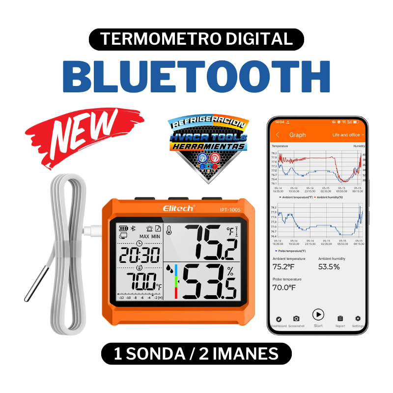 TERMOMETRO DIGITAL BLUETOOTH ELITECH IPT-100S