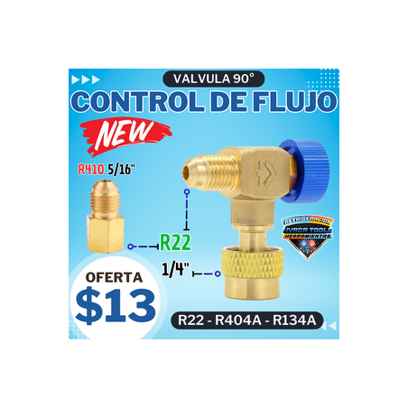 VALVULA CONTROL DE FLUJO 90° R22 XING WEI MING