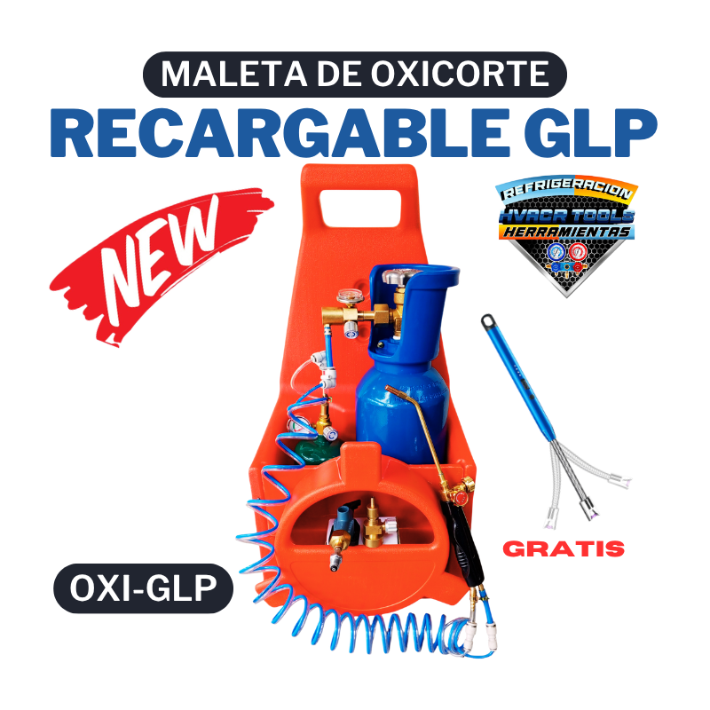 KIT MALETA ROJA DE OXICORTE RECARGABLE GLP & MAPP