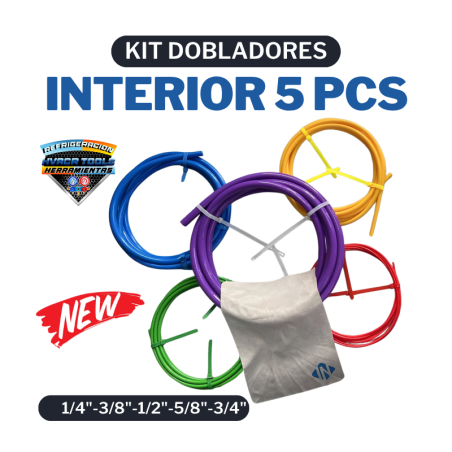 KIT DOBLADORES 5 PCS 2 MTRS 1/4"-3/8"-1/2"-5/8"-3/4"