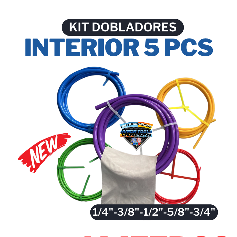 KIT DOBLADORES 5 PCS 4 MTRS 1/4"-3/8"-1/2"-5/8"-3/4"