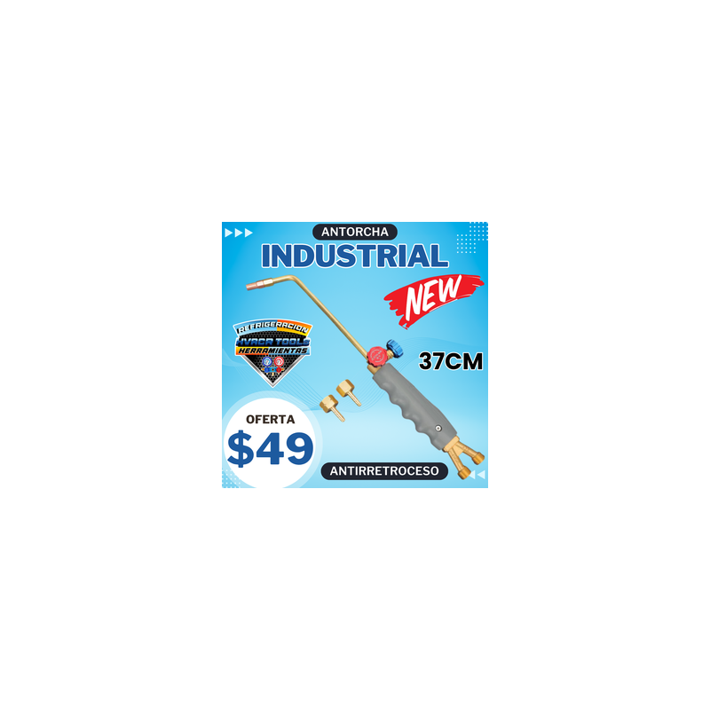 ANTORCHA INDUSTRIAL CON ANTIRRETROCESO 37CM PARA OXICORTE RTM PG001D