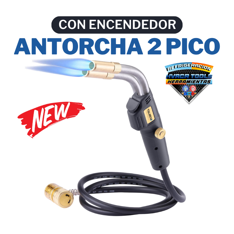 ANTORCHA 2 PICOS CON MANGUERA + ENCENDEDOR WIPCOOL HT-5